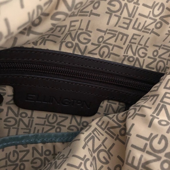 Ellington blue green Leather Tote Bag - Picture 3 of 3